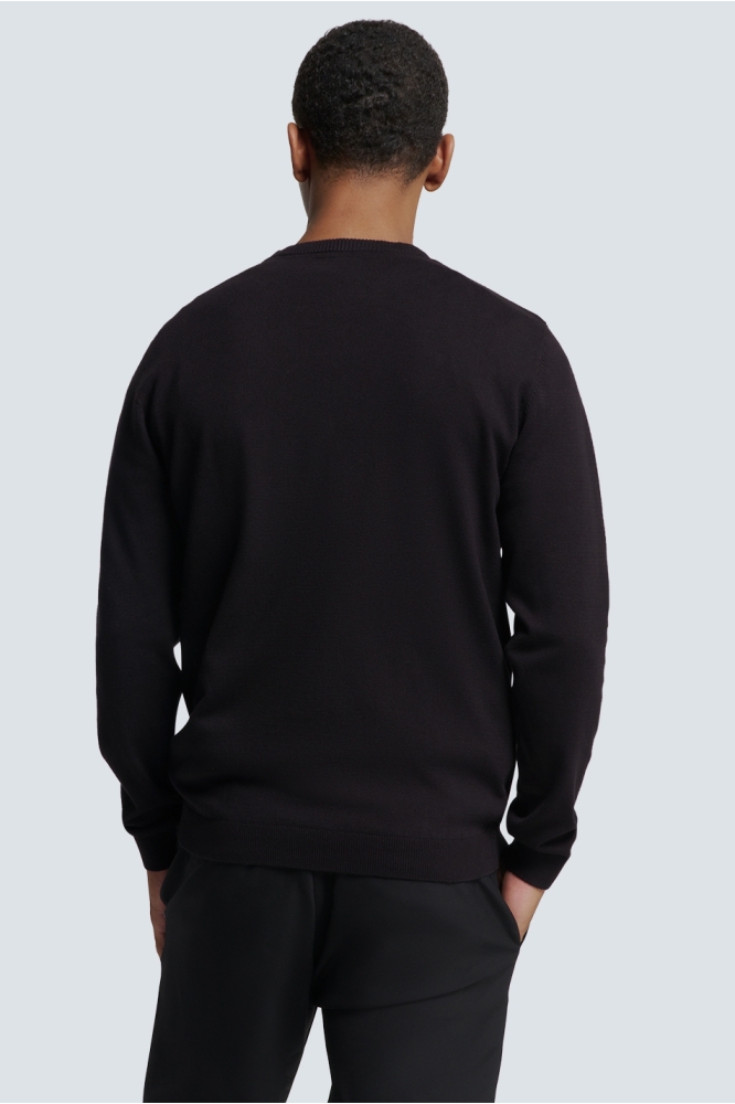 TIMELESS BASIC TWO TONE TRUI N2180 020 BLACK